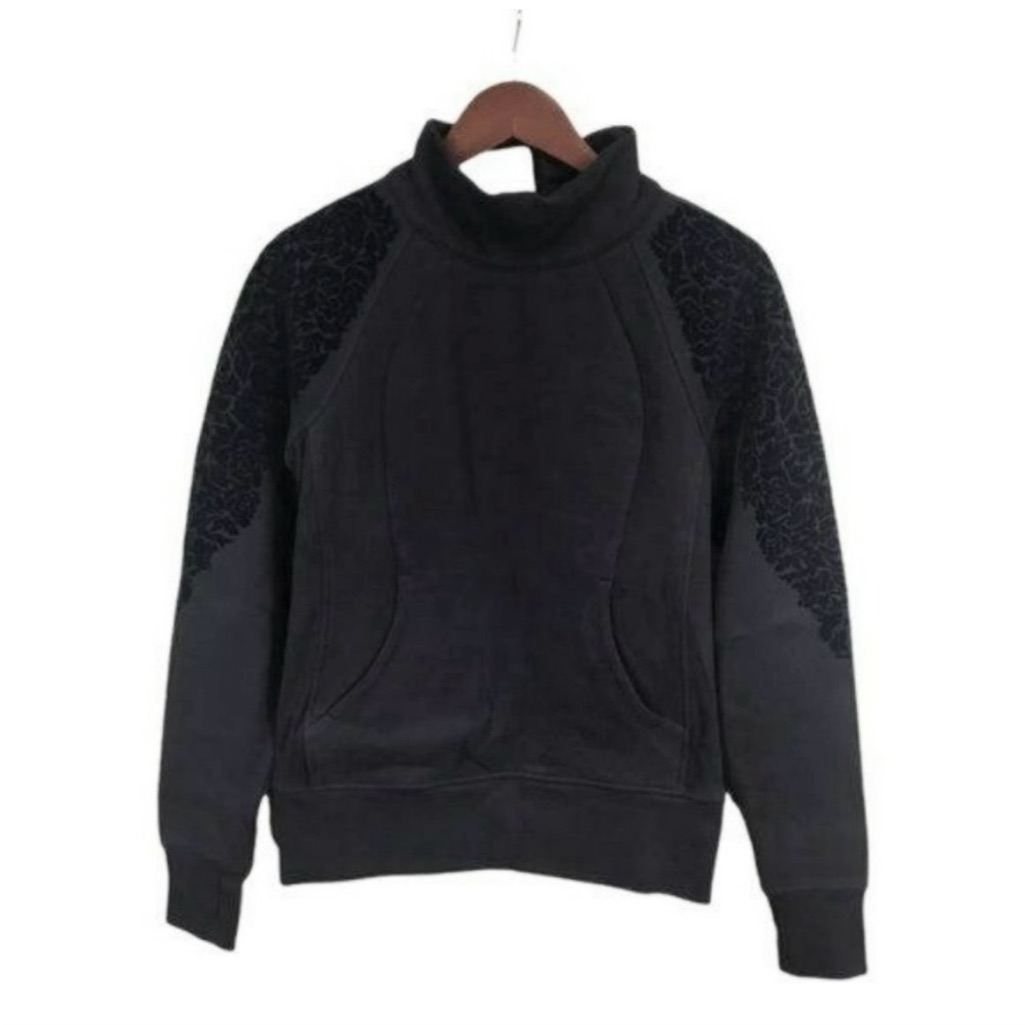 Lululemon Floral Flock Pullover Sweatshirt Midnight Navy Size 6, New